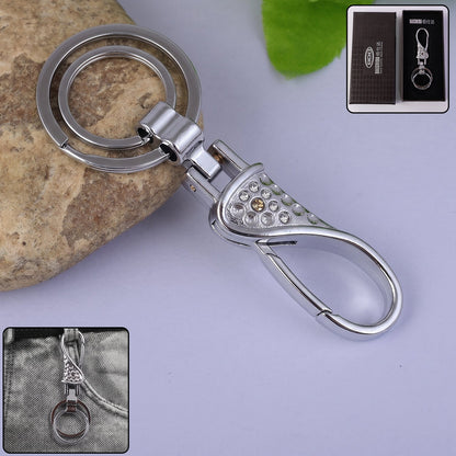Metal Heavy Duty Key Holder Keychain With Swivel Hook And Double Key Rings (1 Pc)