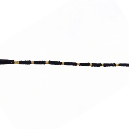Handmade Black Thread Bracelet Rakhi With Gold Beads (1 Pc)