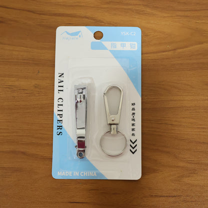 Stainless Steel Nail Clipper Set With Keychain Holder (2 Pc)