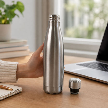 Stainless Steel Leak Proof Water Bottle For Gym School And Office 500ml (1 Pc)